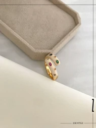 انگشتر میناکاری کروما دو لاینی