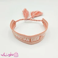 دستبند زنانه پارچه ای مدل کریستین دیور صورتی کد 150