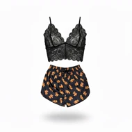 ست نیم‌تنه گیپور و شلوارک طرح تدی 104