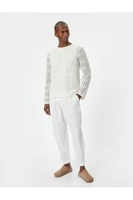 ژاکت روباز با یقه آستین بلند 4SAM70148MK