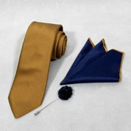 کروات طرحدار هندسی خردلی1