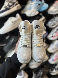 کتانی جردن ساق‌دار نگین‌دار سفید