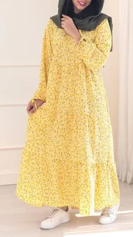 پیراهن گل‌دار پفکی