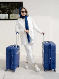 چمدان رزمری مدل Rose Merry RL-315-3S سایز متوسط آبی