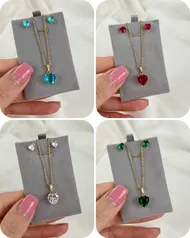 نیم ست تک نگین قلبی