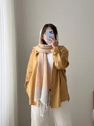 شومیز لینن خردلی