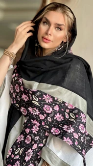 شال حاشیه گل