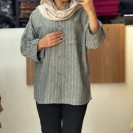 مانتو راه راه پارچه ترک 7160