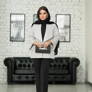 کت ژاکارد یقه آمریکایی آستین برگردون دخترانه