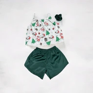 ست تاپ و شلوارک طرح کریسمس 039