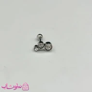 پیرسینگ گوش طرح سه نگین دایره ای