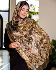 شال ابریشم میله ای پوست ماری 20272