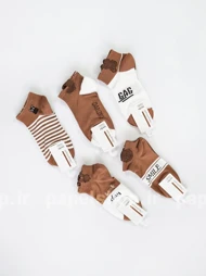 جوراب مچی نخ پنبه خارا طرح نوشته و استیکر