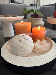 ظرف سفینه تراورتن کرم قطر 34 سانتی