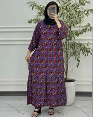 پیراهن ساحلی گل‌دار وارداتی دریا 4132
