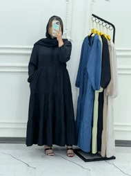 پیراهن مانتویی شانتون نخی 3986