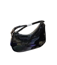 کیف زنانه نیم دایره چرم براق