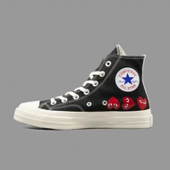 کانورس پلی مولتی هارت مشکی ساق بلند Converse Cdg Play Multi Heart Black Hightop