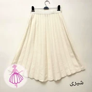 دامن بافت خارجی نیم کلوش در رنگبندی متنوع(کد1424) (شیری)