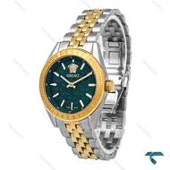 ساعت ورساچه V-Code زنانه دورنگ طلایی صفحه سبز Versace-6814-L