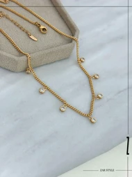 گردنبند زنجیر کارتیه نگین آویز