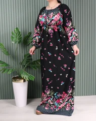 پیراهن آستین بلند حاشیه‌دار 7109