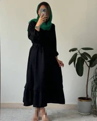 پیراهن مانتویی محرمی مشکی ریما