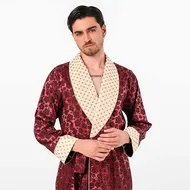 روبدوشامبر کلاسیک مخمل زرشکی