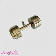 گردنبند اسپرت مدل دمبل ورزشی نقره ای استیل (اندازه پلاک درشت) کد 250