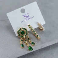 پک گوشواره 3 تایی جواهری نگین‌دار 20130