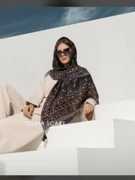 روسری گل ریز مشکی