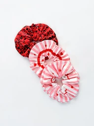 کش مو اسکرانچی ساتن طرح پلنگی و قلبی