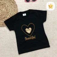 تیشرت محرمی دخترانه پنبه مدل قلبی 1 تا 12 سال