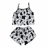 ست تاپ و شلوارک طرح sweet milk مدل 158