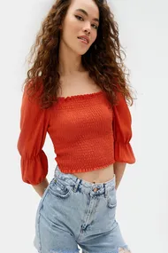 تیشرت نارنجی زنانه 3SAL10531IK