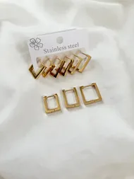 پک گوشواره مدل مربع و مستطیل