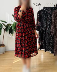 پیراهن حریر سرمه سری 18