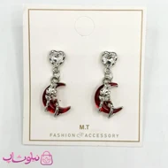 گوشواره گرانج دخترانه استیل طرح ماه سرخ