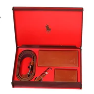 ست هدیه کیف پول و کمربند چرمی مدل POLO پلو SBP100