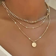 گردنبند 3 لایه طلایی