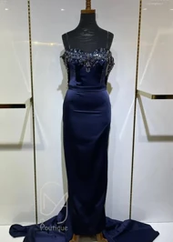 پیراهن ماکسی ساتن دنباله دار