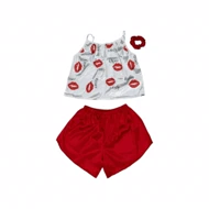 ست تاپ و شلوارک طرح بوسه 062