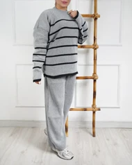 ست پاییزه بلوز شلوار بافت 2051