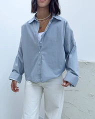 شومیز باکسی ابی برند H&m🫐