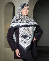 روسری ابریشم ژاکارد LV (قواره 140) 30131