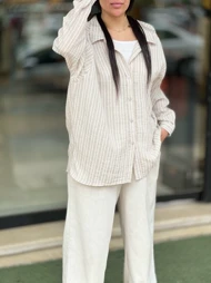 مانتو راه راه نخی کد 897
