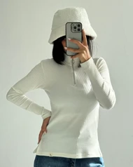 بلوز نیم زیپ راه پهن کد 1400178