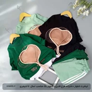 تیشرت شلوار دخترانه طرح قلبی با شلوار بگ