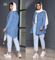 مانتو جین کلاه دار زنانه