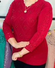 بلوز بافت گپ زنانه ترک مرواریدی